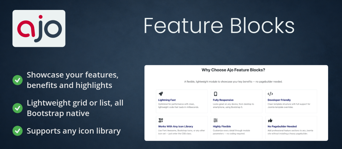Ajo Feature Blocks