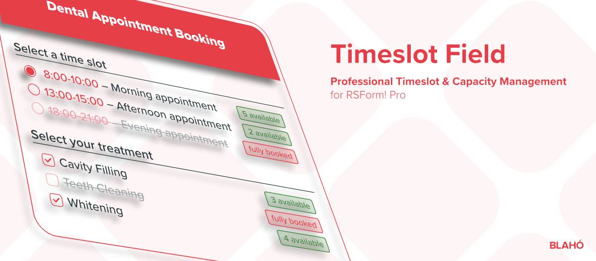 Timeslot Field for RSForm! Pro