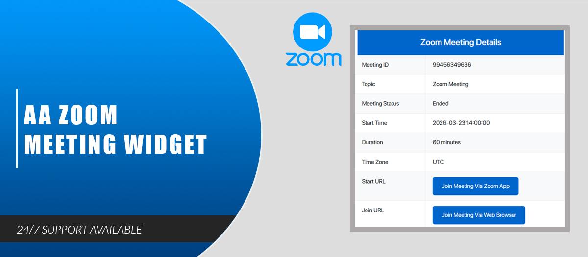 AA ZOOM Meeting Widget